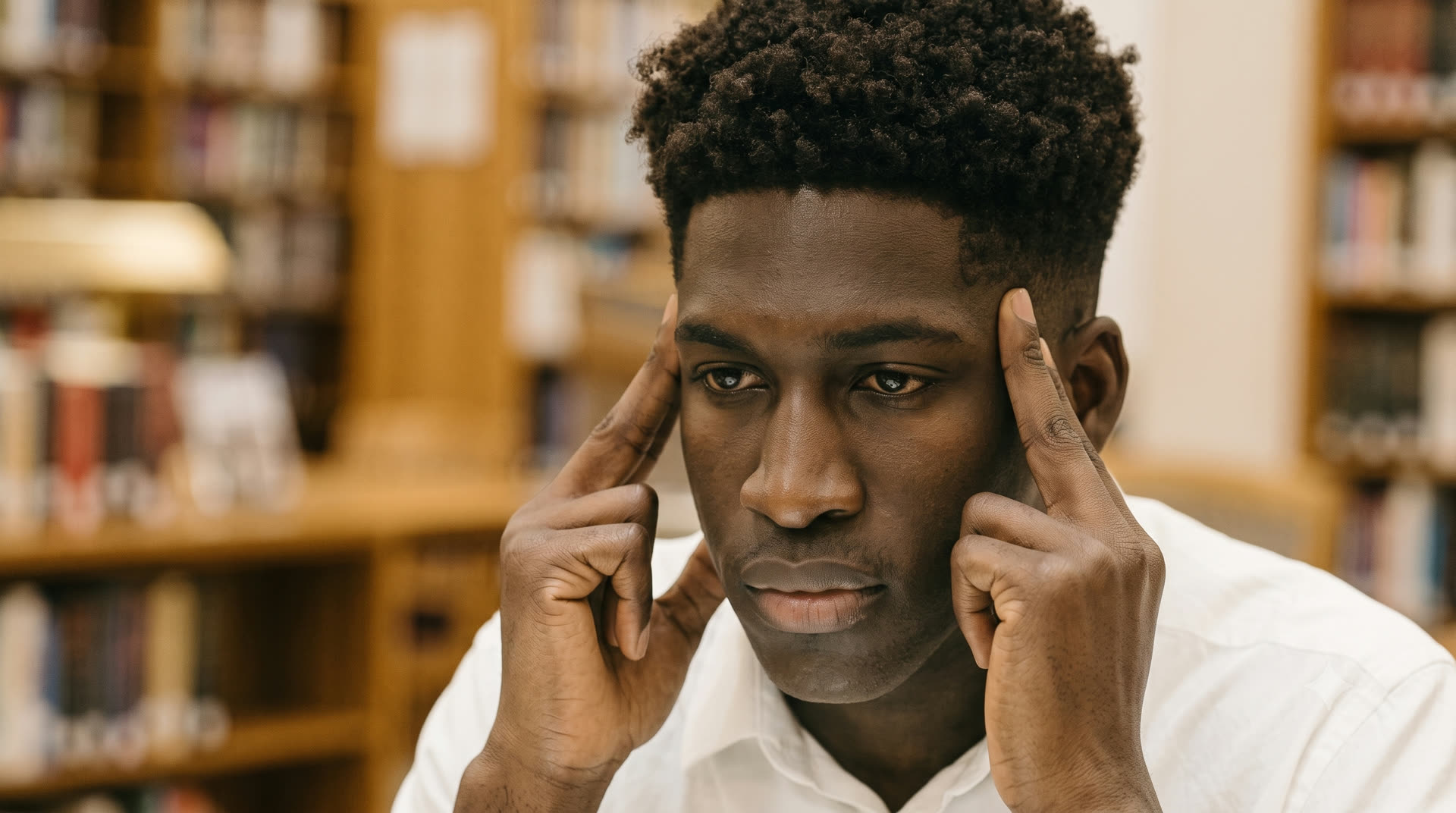 Researcher studying cultural and economic history in a library